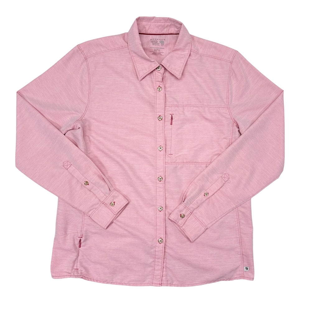 Mountain Hardwear Shirt Womens Size Medium Pink Canyon Long Sleeve Hiking Travel